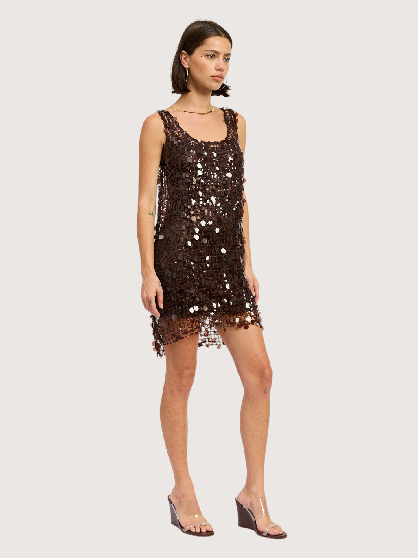 Mini Mesh Sequin Dress