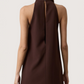 High Neck Mini Dress | Brown