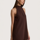 High Neck Mini Dress | Brown