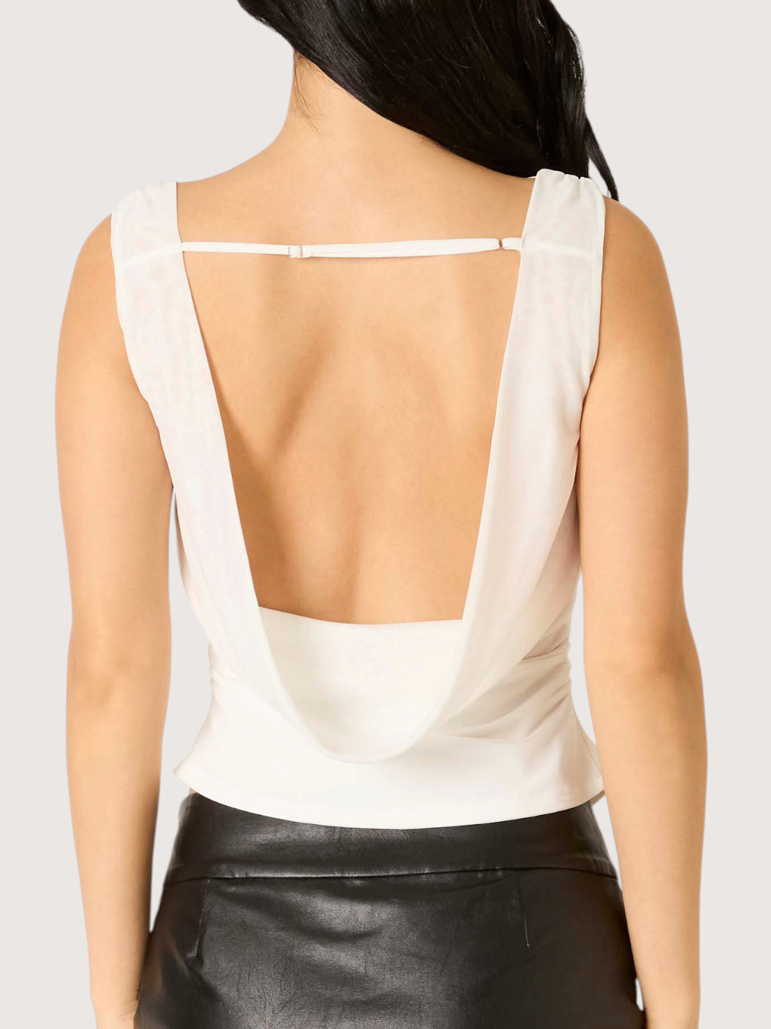 Tati Mesh Boatneck Top | White