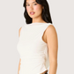 Tati Mesh Boatneck Top | White