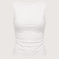 Tati Mesh Boatneck Top | White