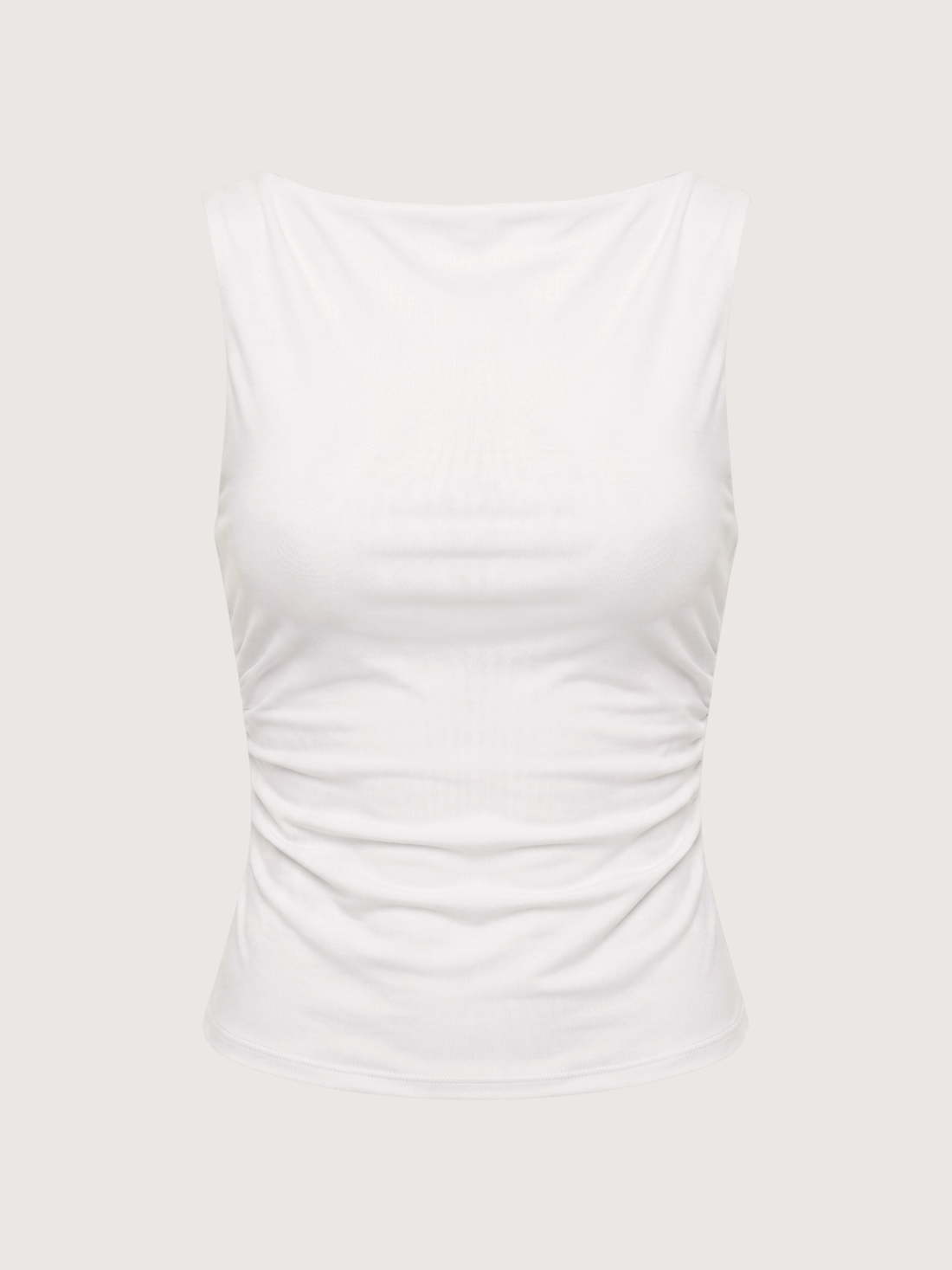 Tati Mesh Boatneck Top | White