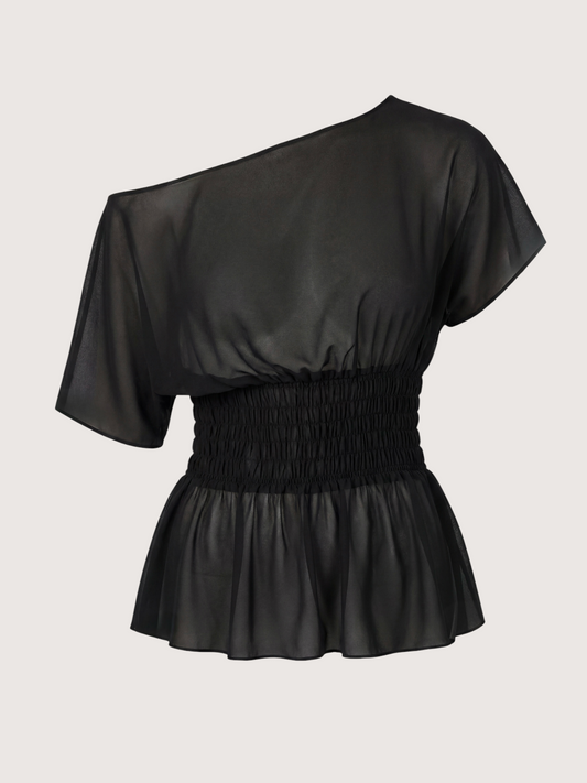 OTS Sheer Smocked Top