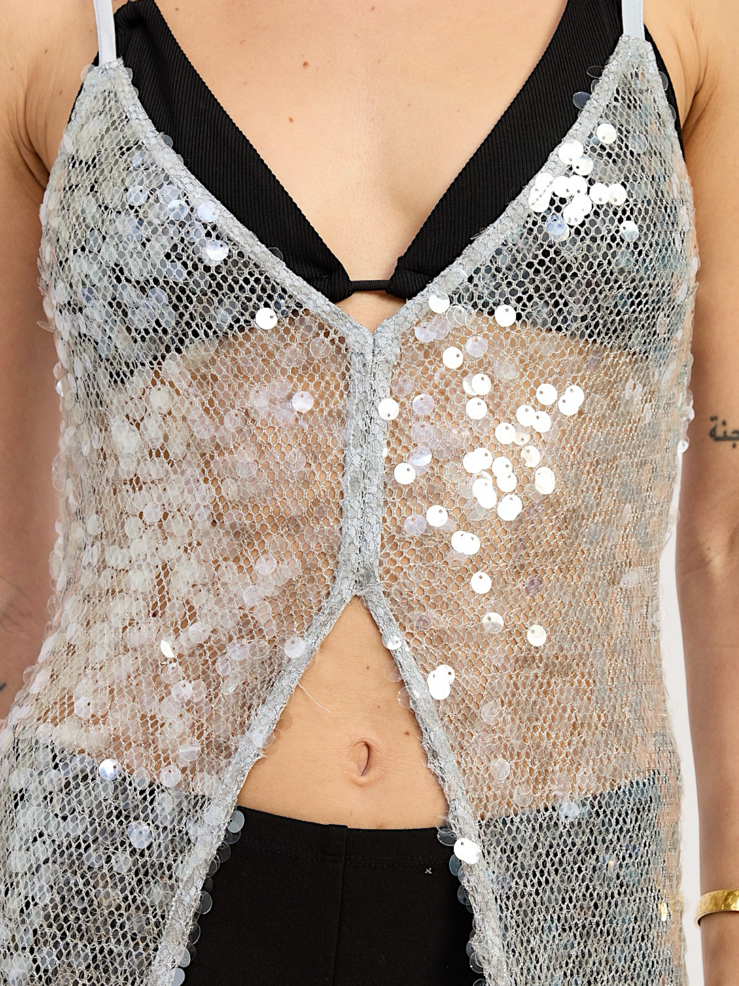 Sequin Split Hem Tank