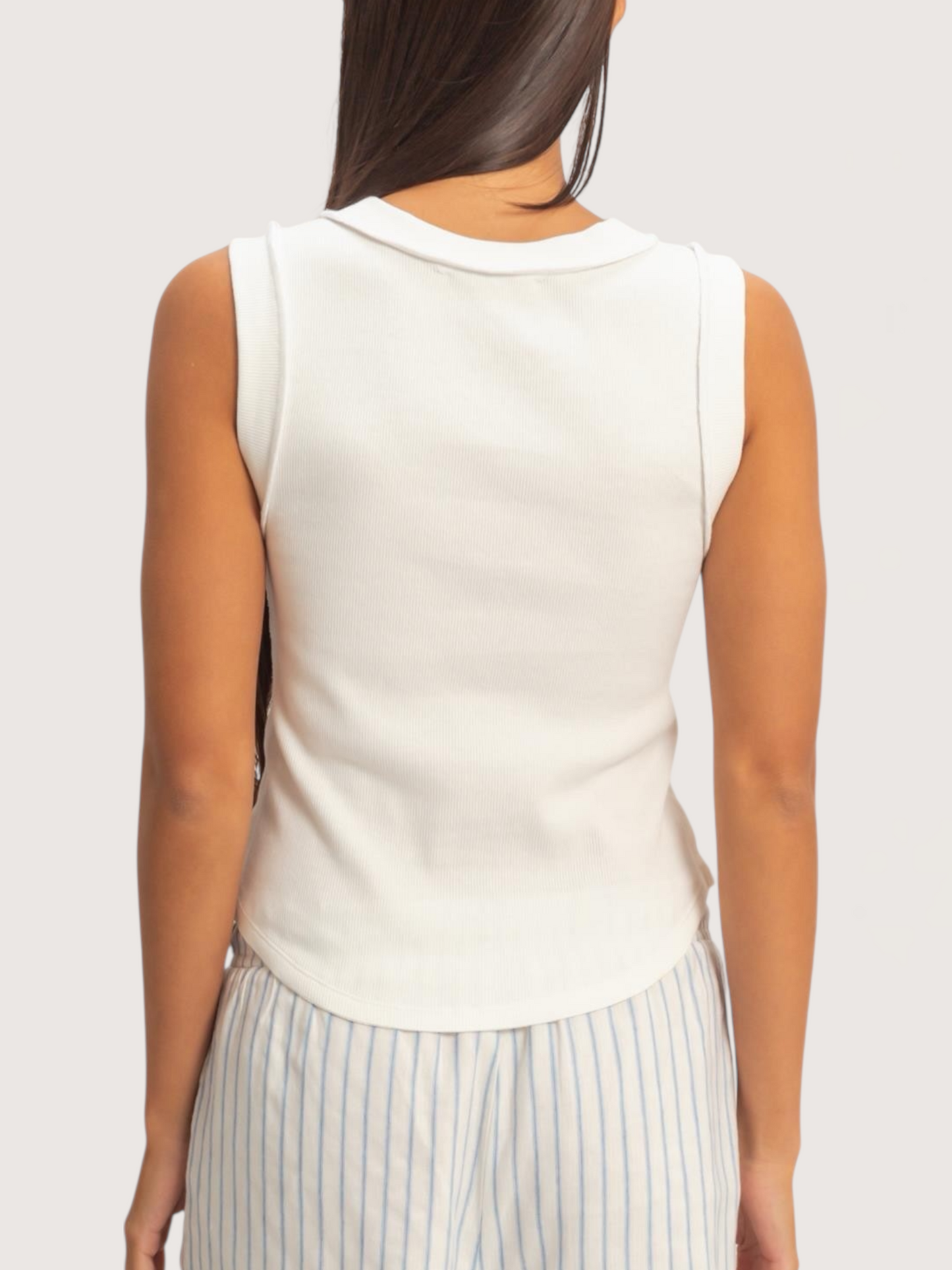 Thick Seam Tank | White