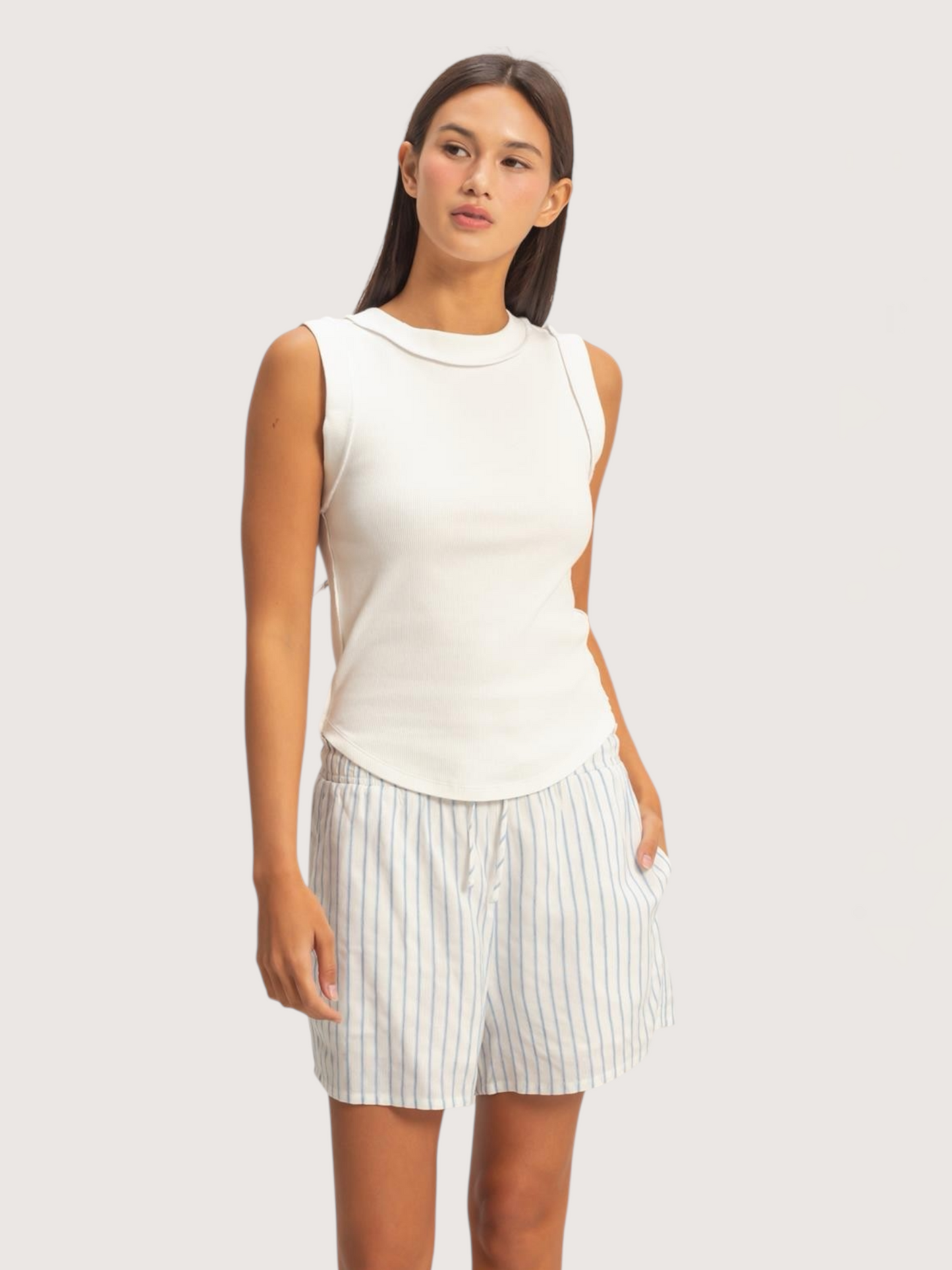 Thick Seam Tank | White