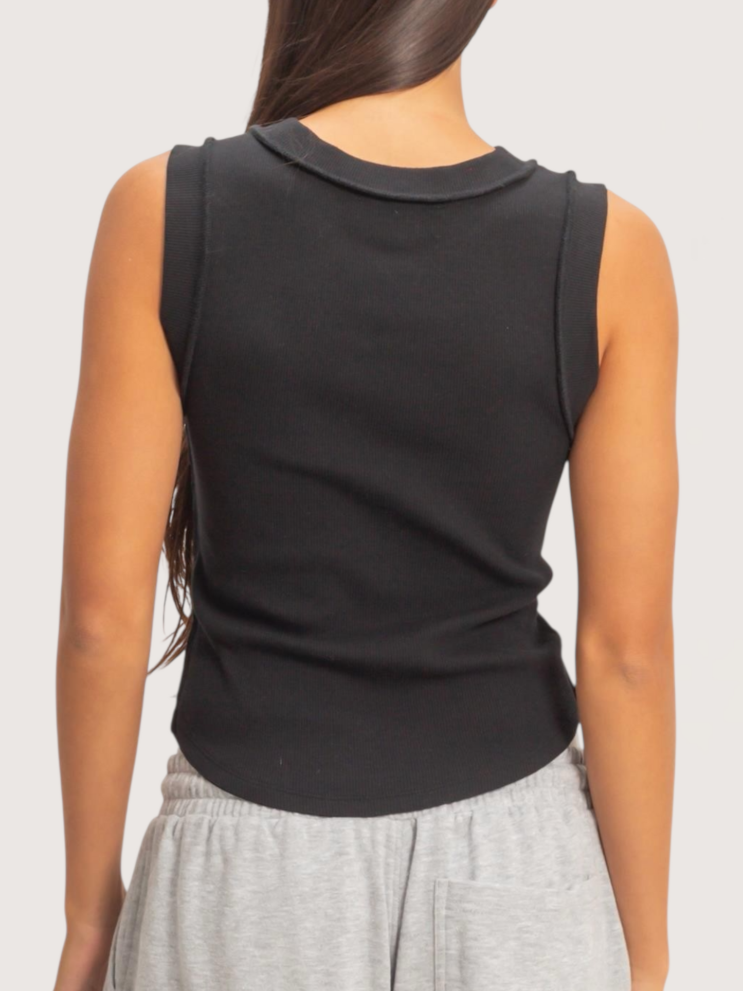 Thick Seam Tank | Black