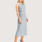 Cowl Neck Striped Dress