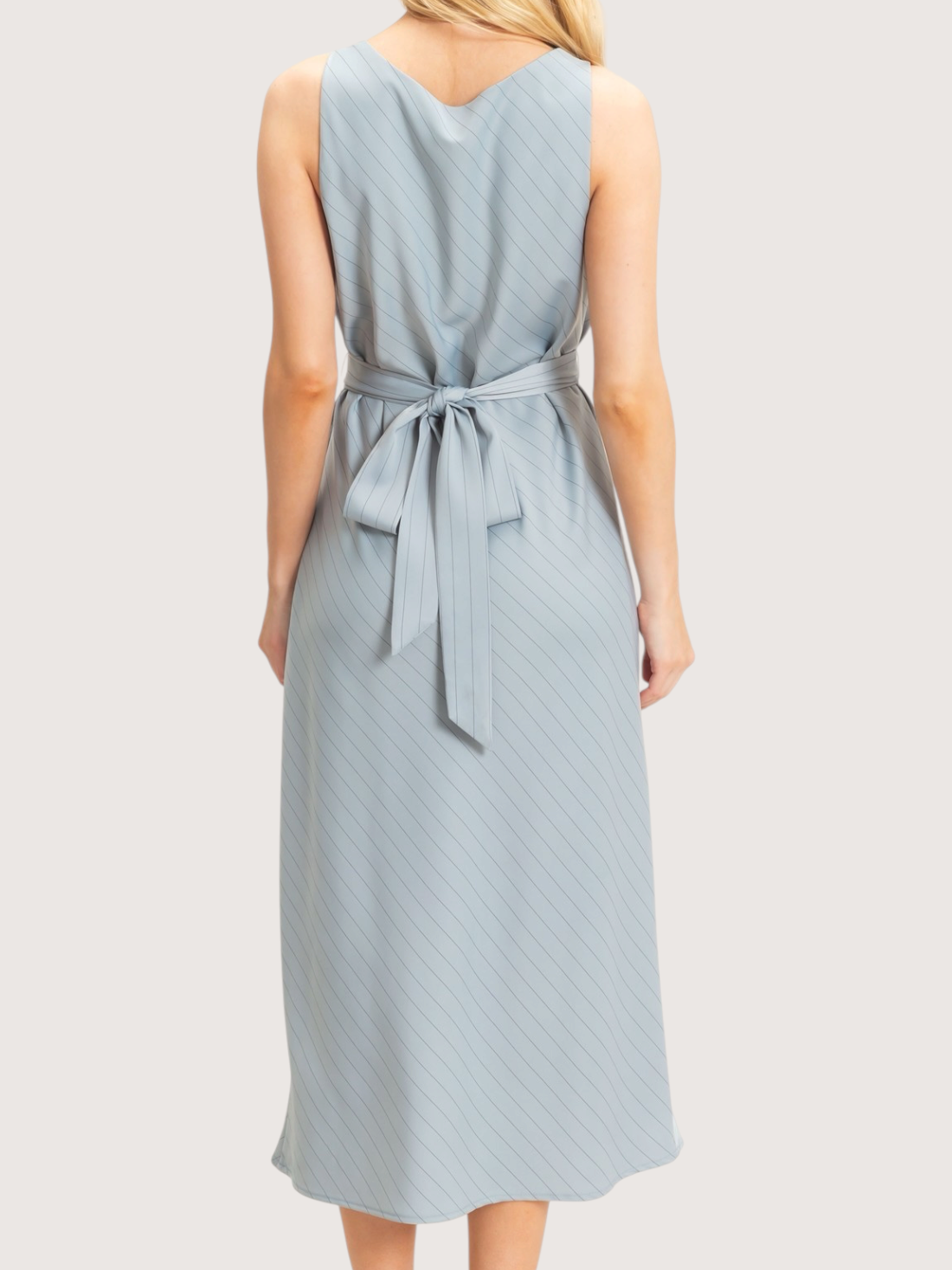 Cowl Neck Striped Dress