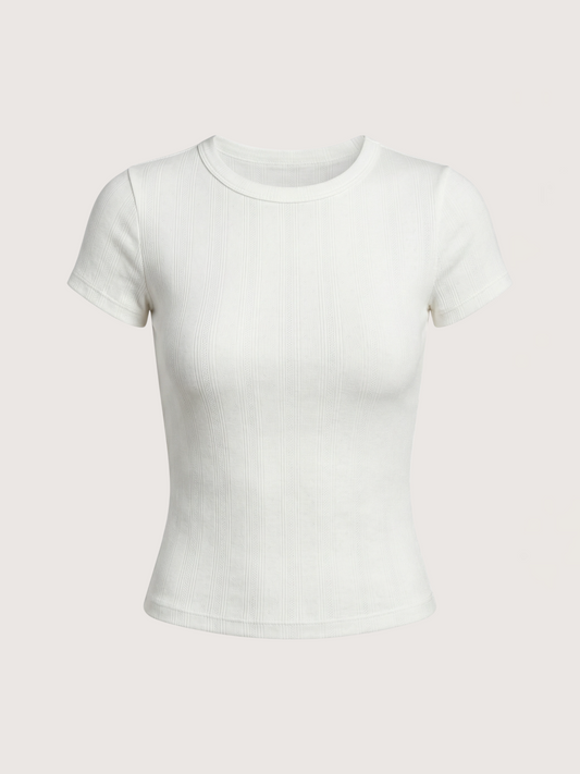Pointelle Short Sleeve Top