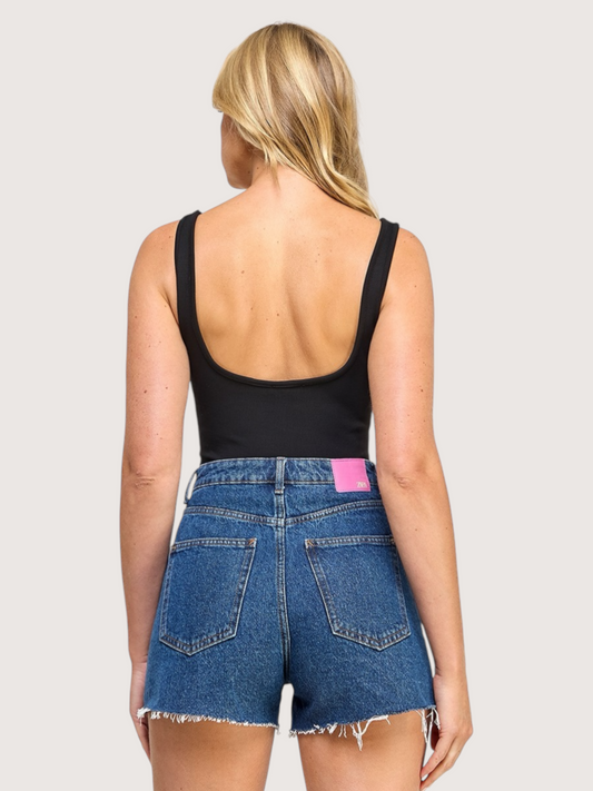 Ribbed Tank Bodysuit | Black