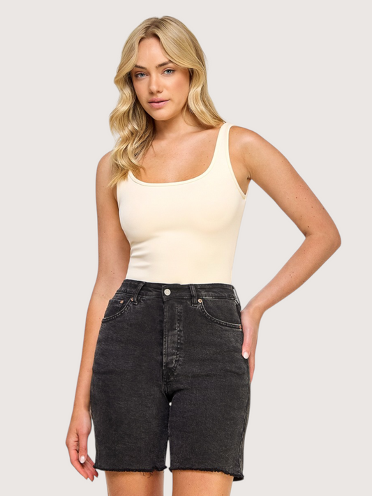 Ribbed Tank Bodysuit | Cream