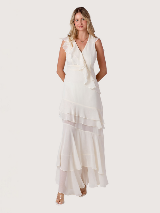 Ruffle Trim Maxi Dress
