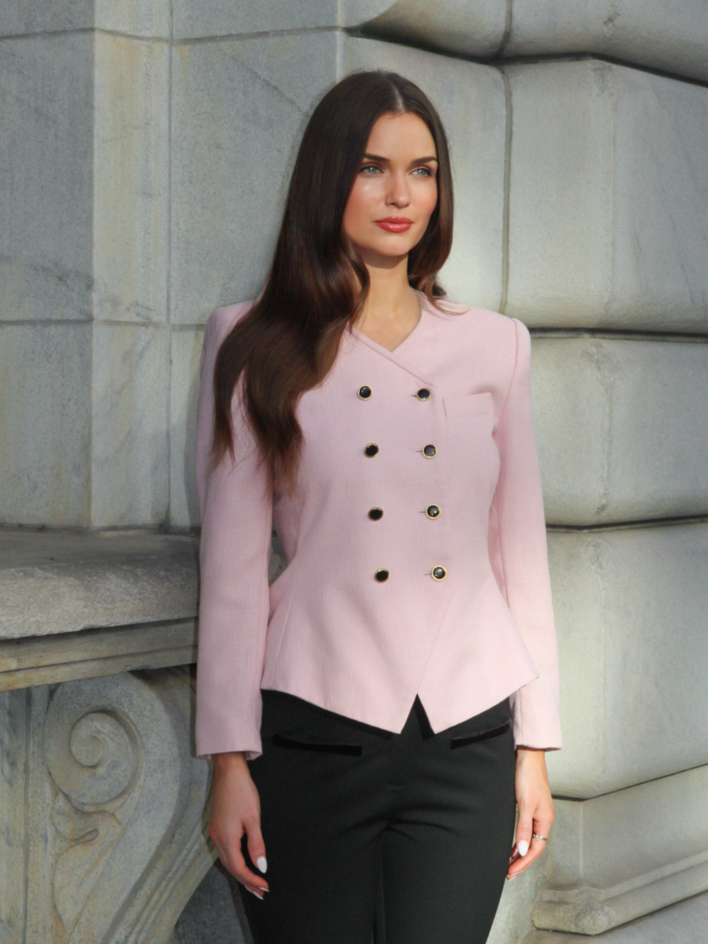 Jackie Button Front Blazer