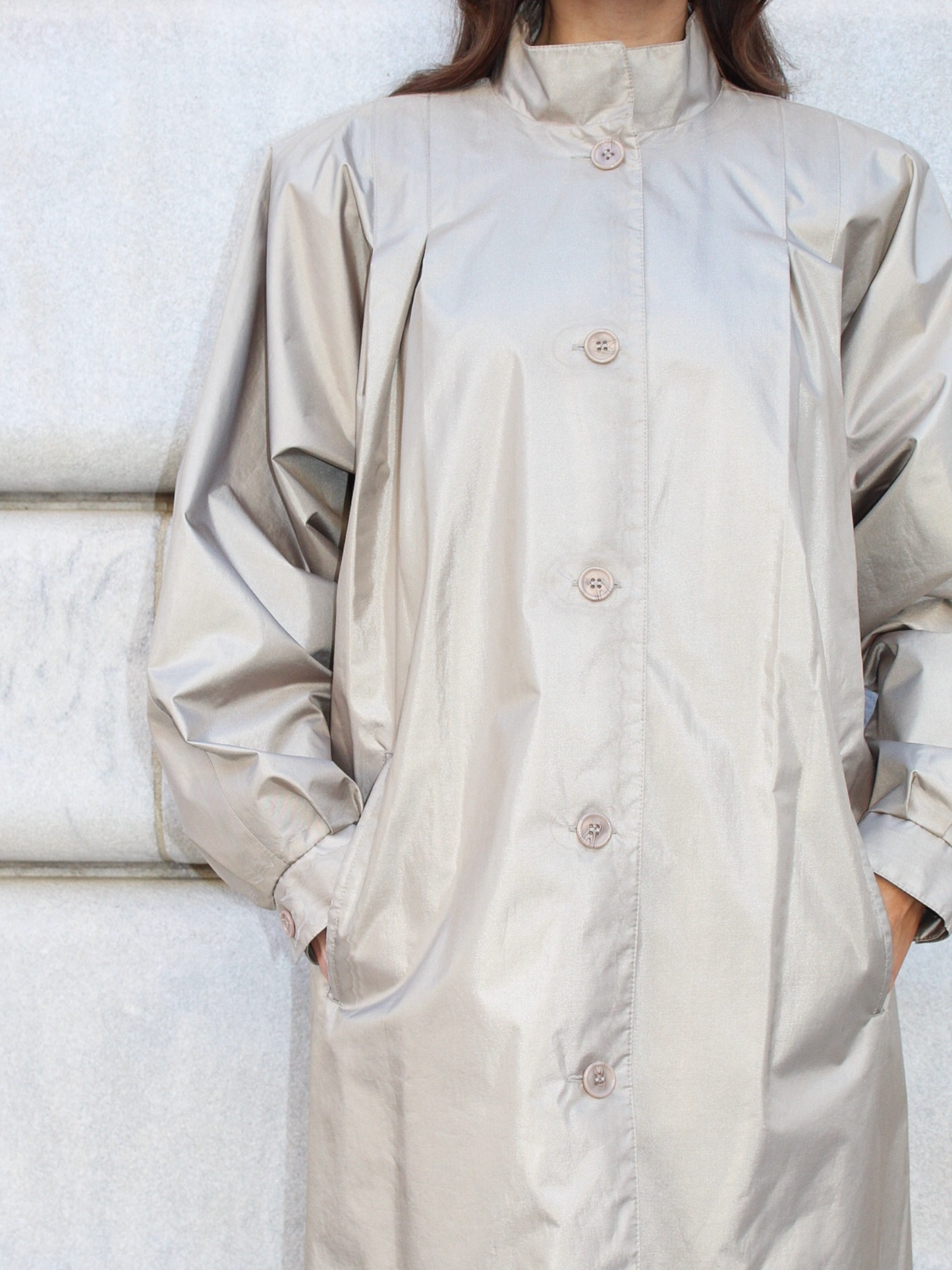 Beau Padded Shoulder Trench