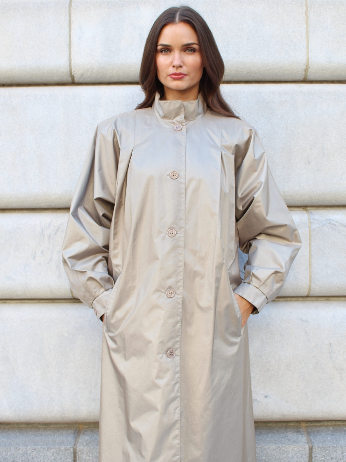 Beau Padded Shoulder Trench