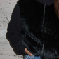 Knit Sleeve Fur Jacket