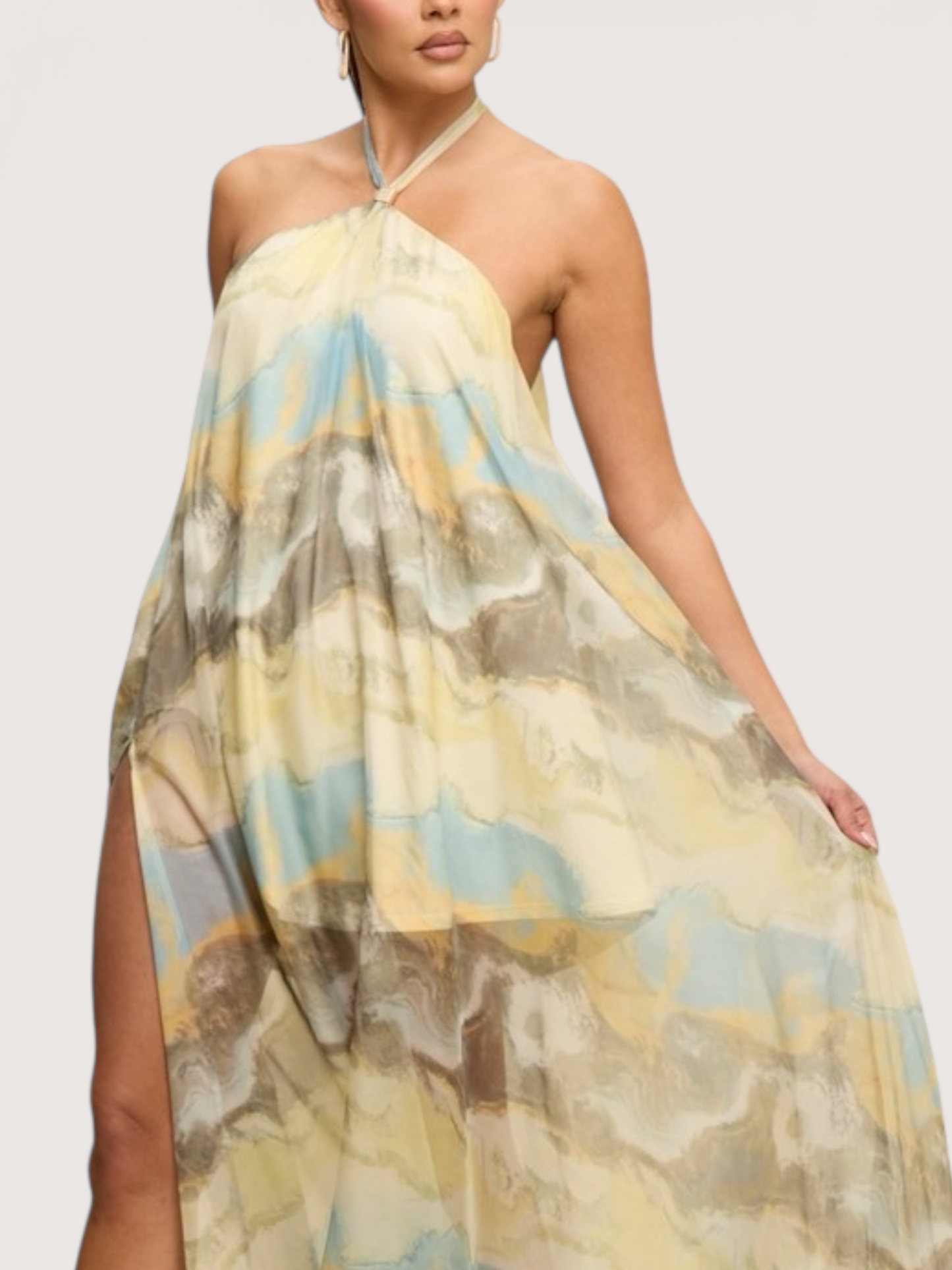 Chiffon Halter Maxi Dress