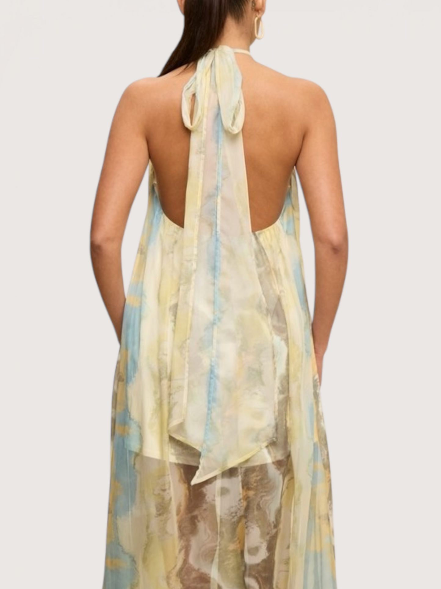 Chiffon Halter Maxi Dress