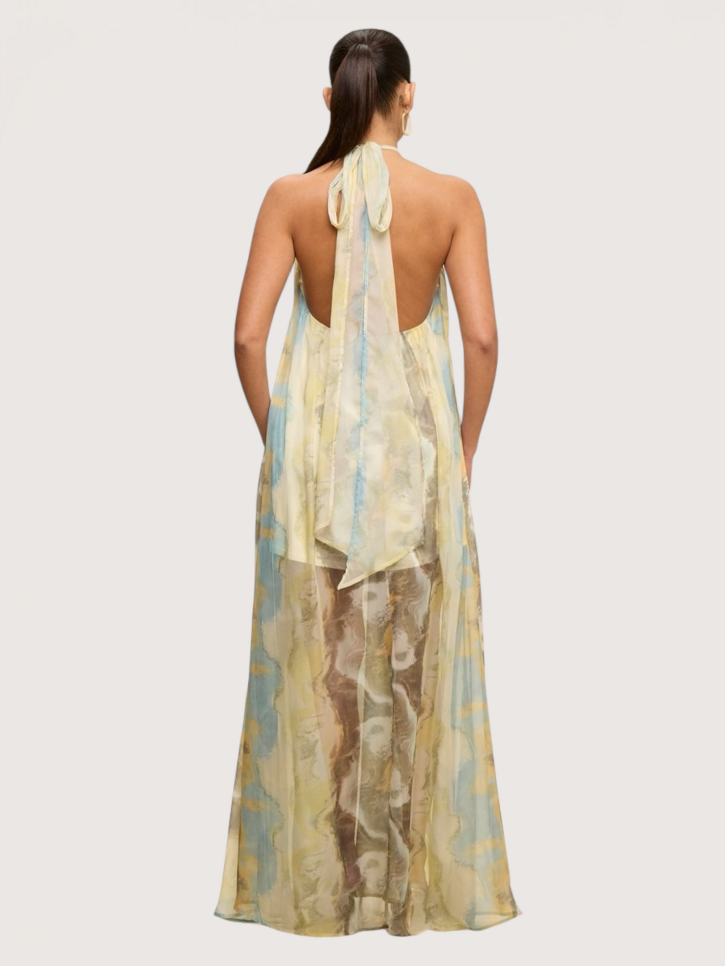 Chiffon Halter Maxi Dress