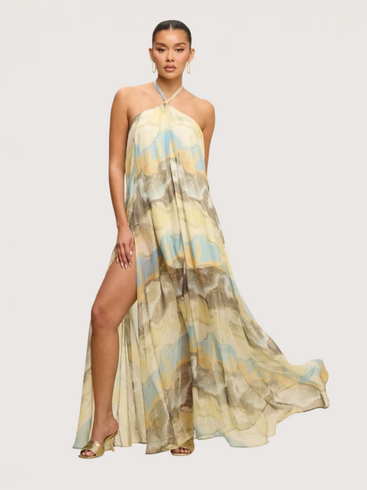 Chiffon Halter Maxi Dress