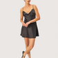Sweetheart Satin Mini Dress | Black