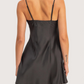 Sweetheart Satin Mini Dress | Black
