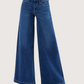 Mid Rise Palazzo Denim
