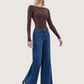 Mid Rise Palazzo Denim