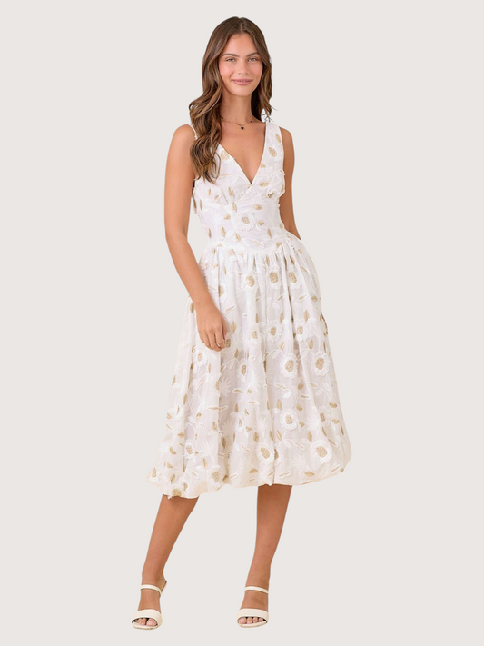 Floral Embroidered Midi Dress