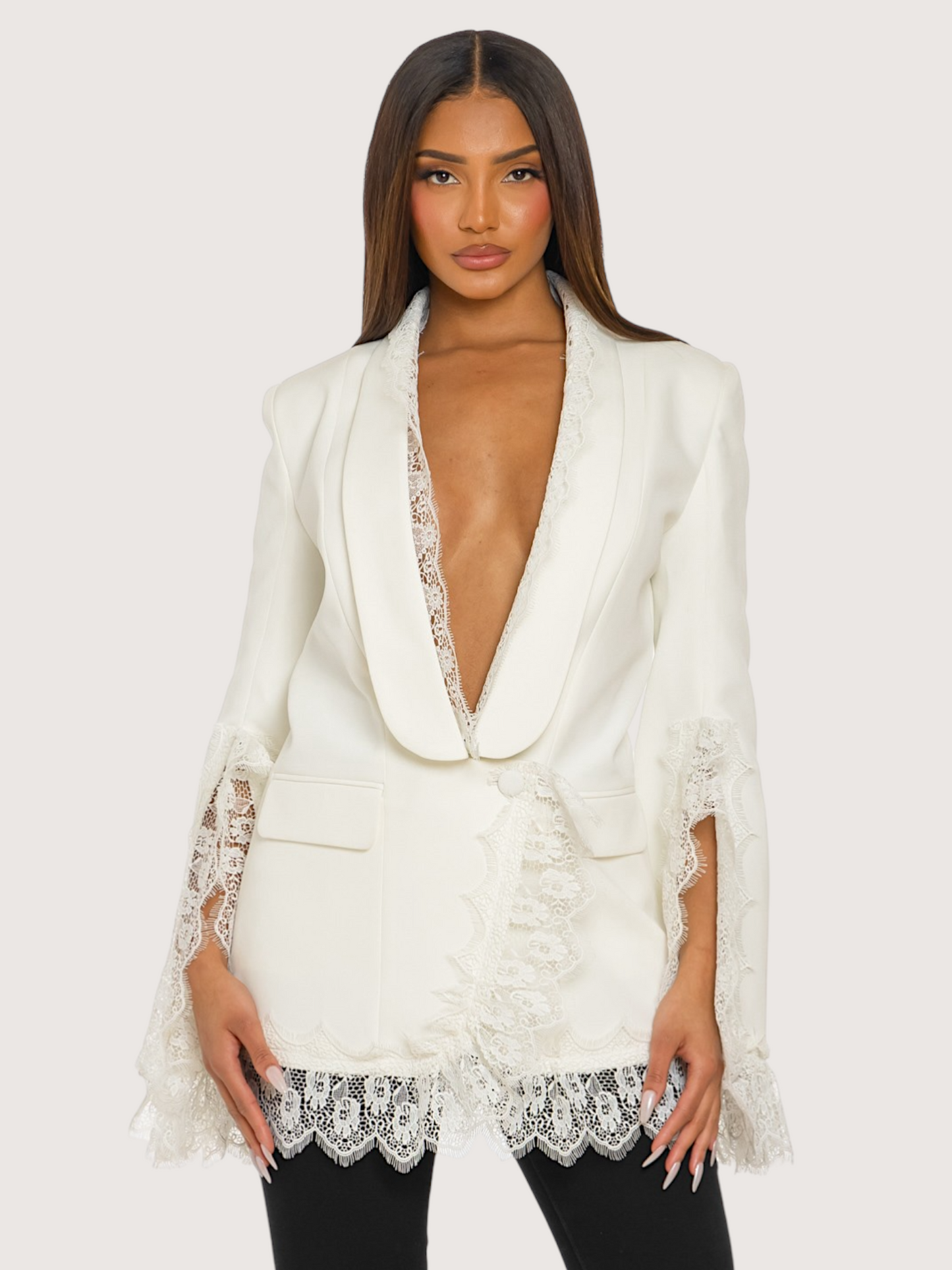 Lace Trim Blazer