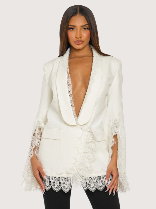 Lace Trim Blazer