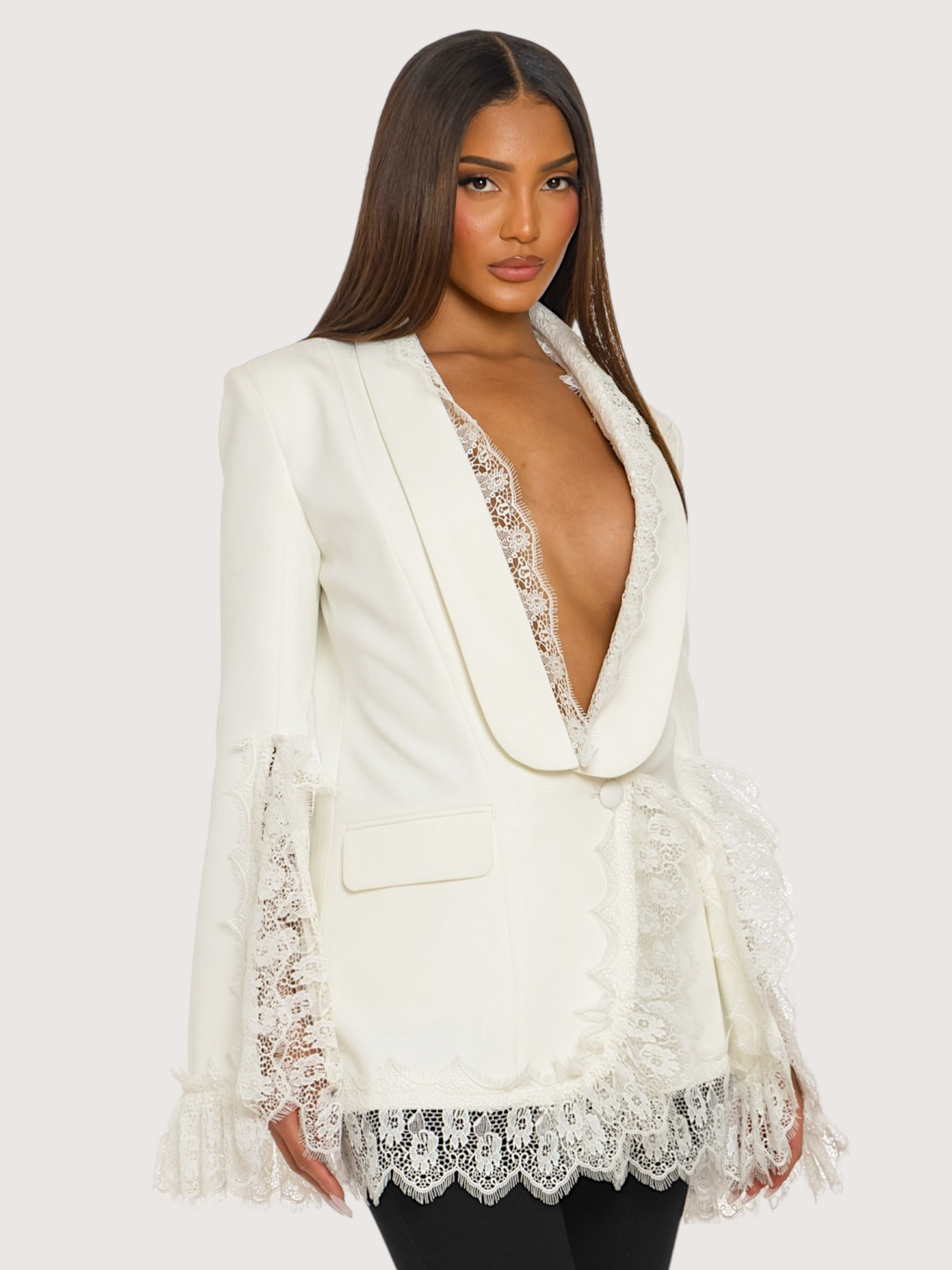 Lace Trim Blazer