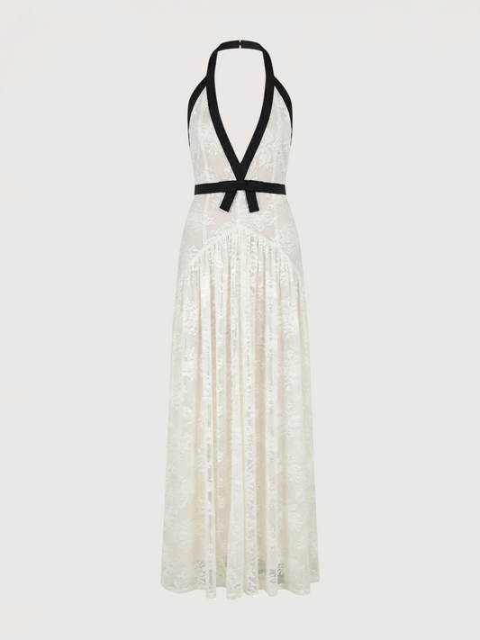 Lace Halter Maxi Dress