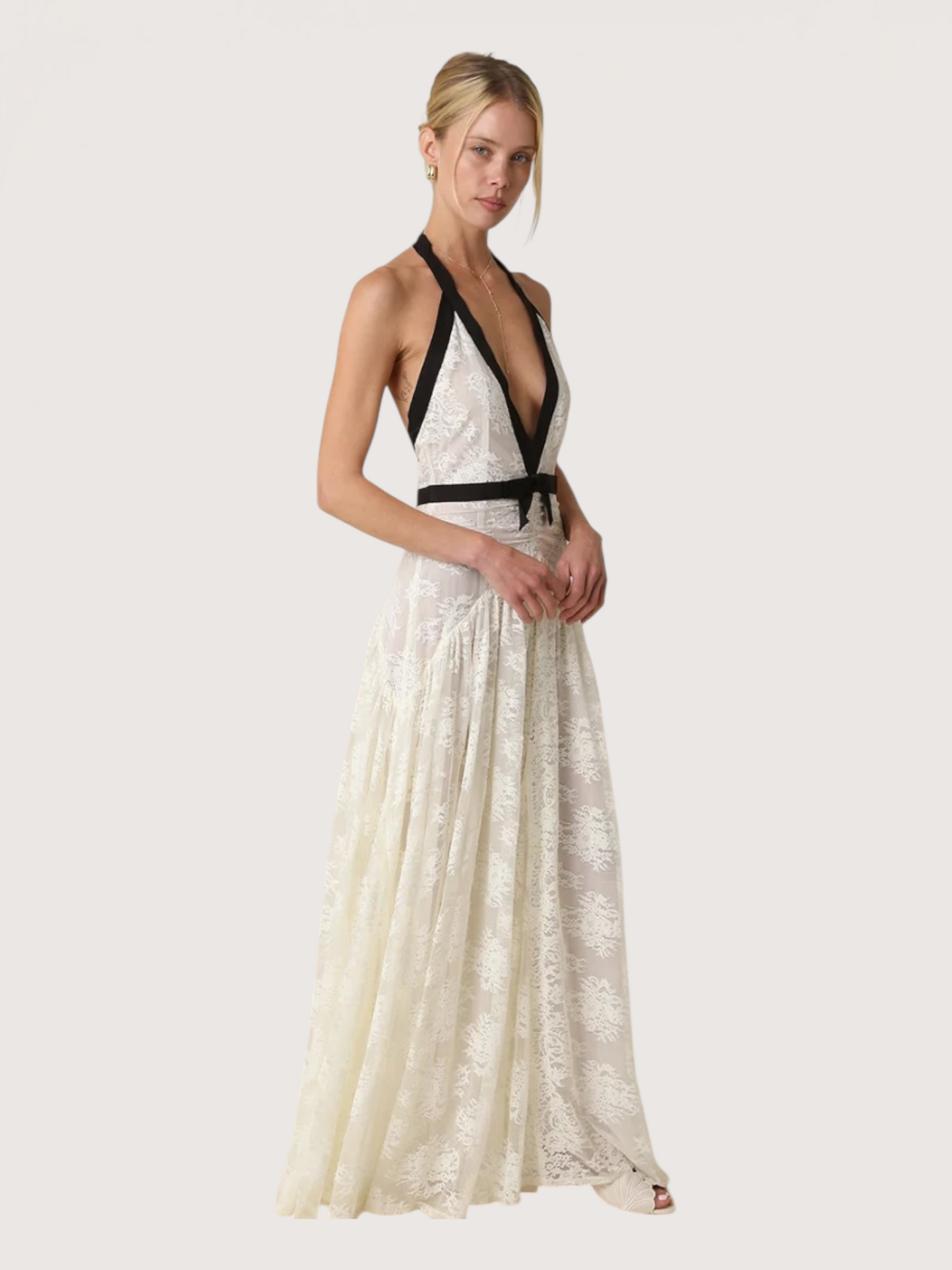 Lace Halter Maxi Dress