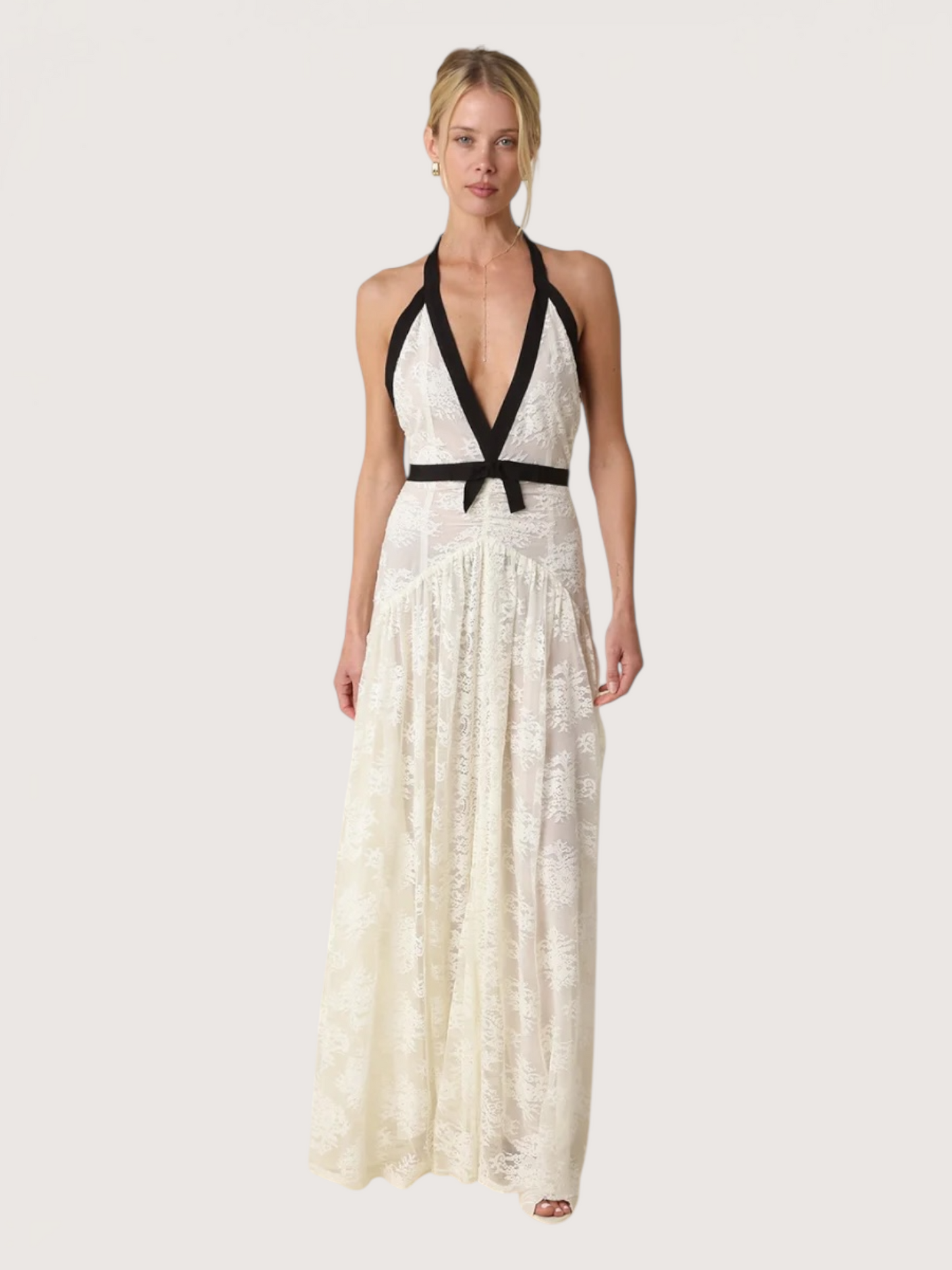 Lace Halter Maxi Dress