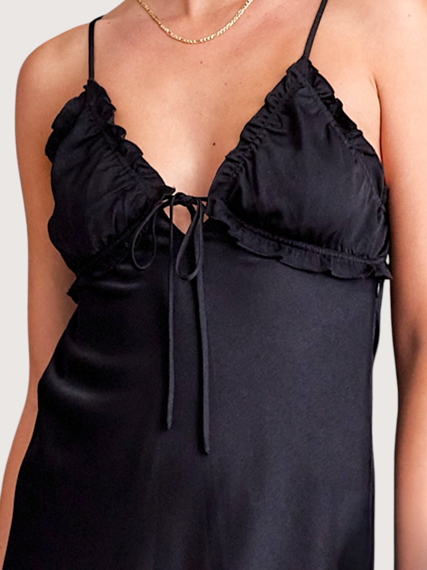 Ruffle Trim Maxi Dress