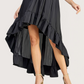 Ruffle Trim High Low Dress