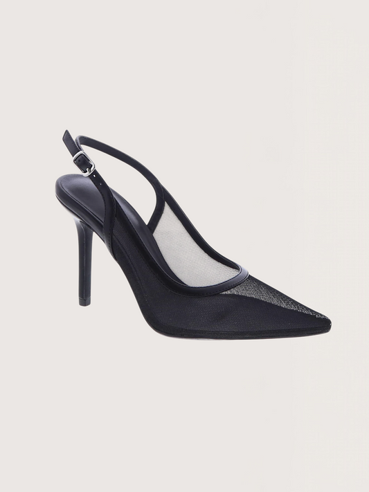 Pointed Toe Mesh Heel