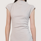 Crinkle Cap Sleeve Dress | Ecru