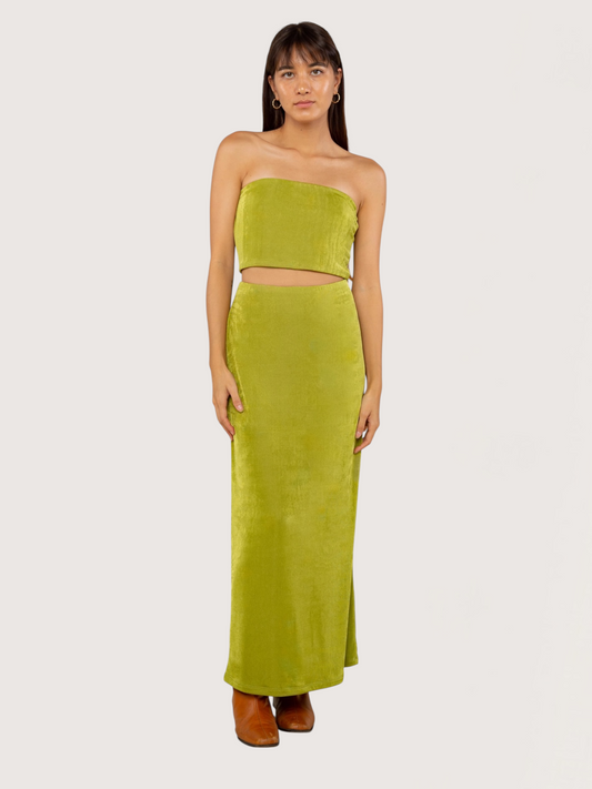Teagan Maxi Skirt | Lime