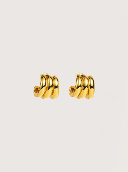 Chunky Ridge Hoop | Gold