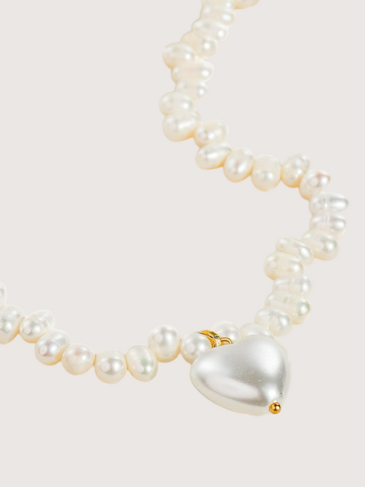 Pearl Heart Choker