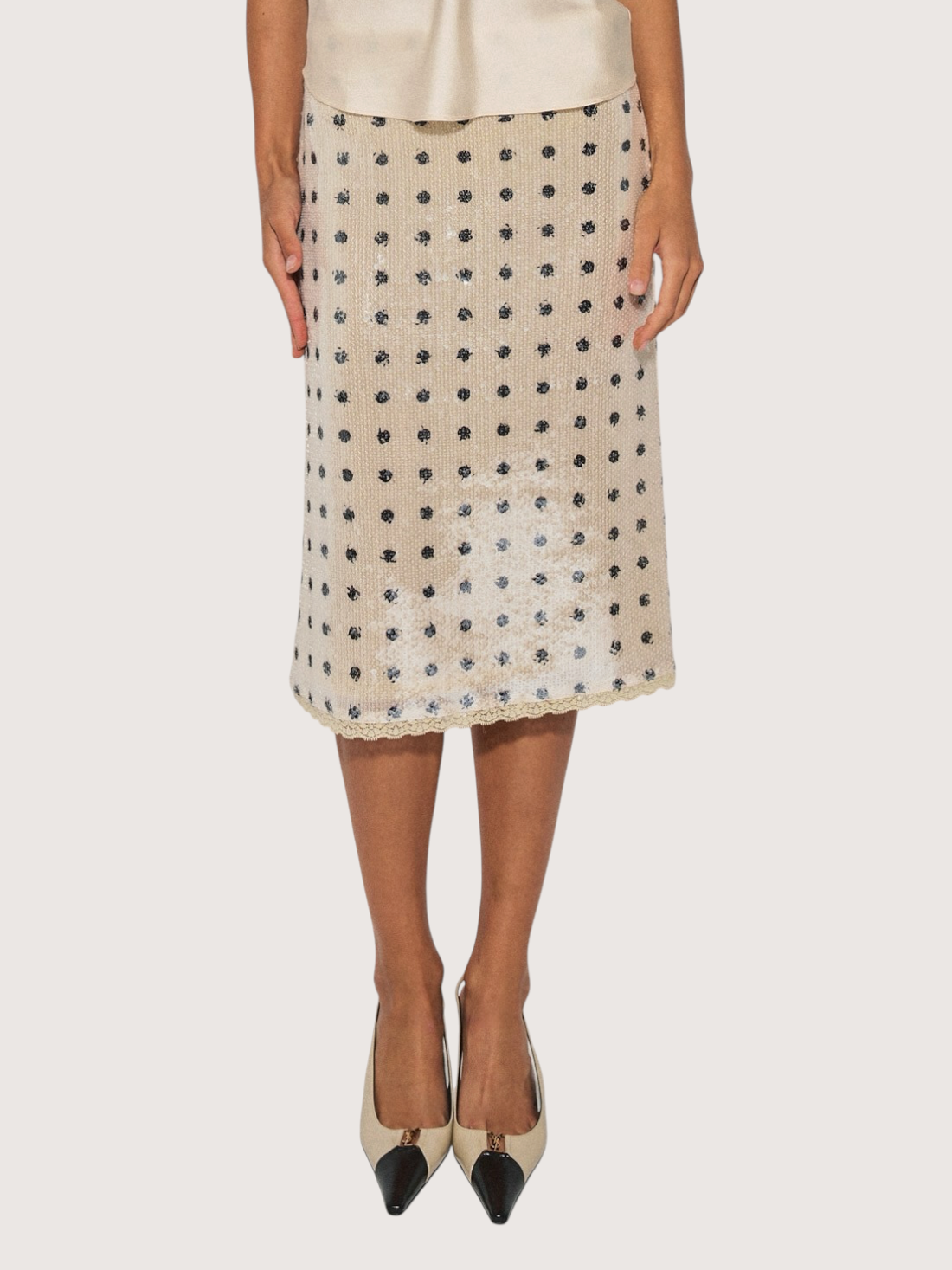 Sequin Dotted Pencil Skirt