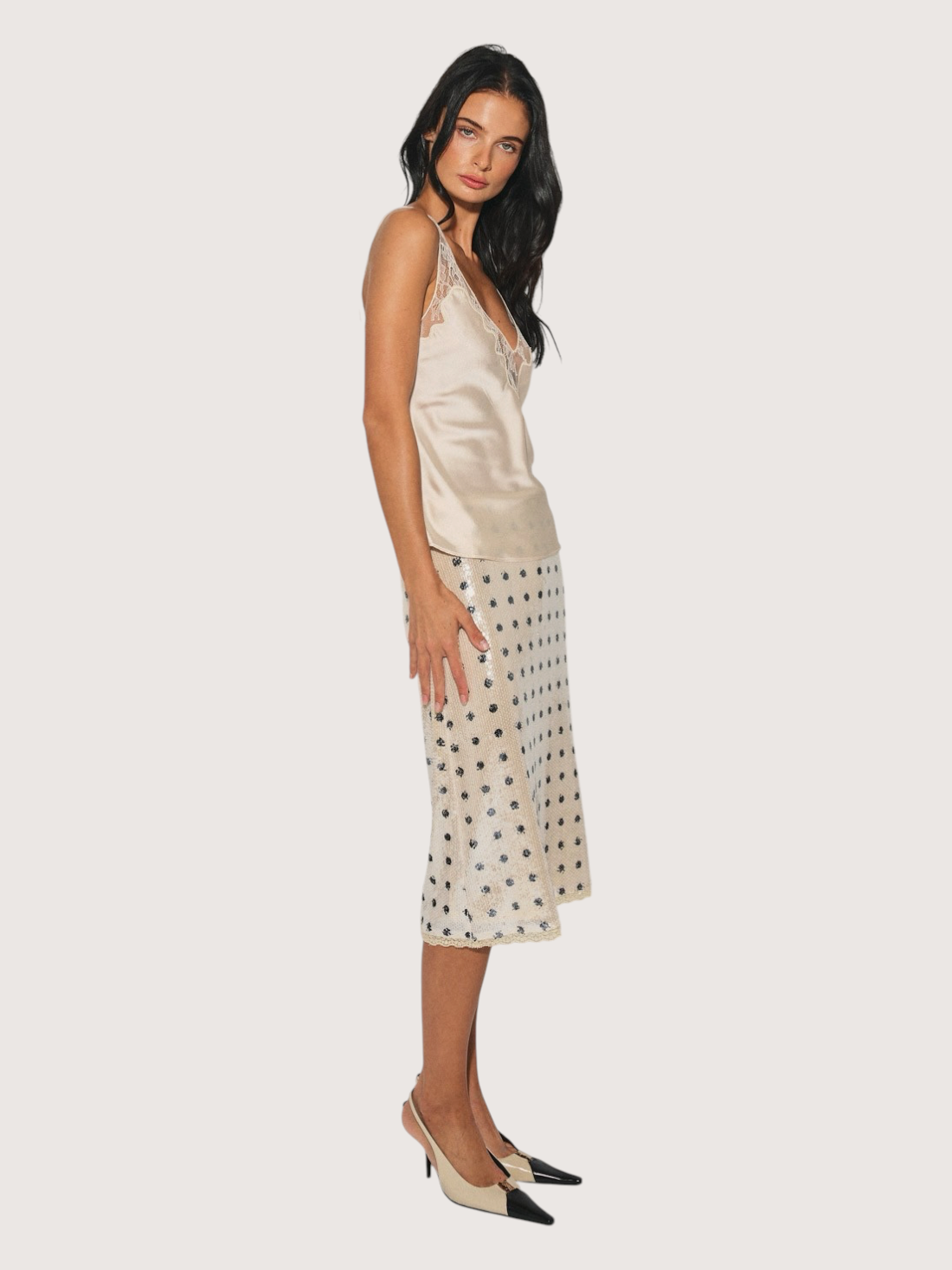 Sequin Dotted Pencil Skirt