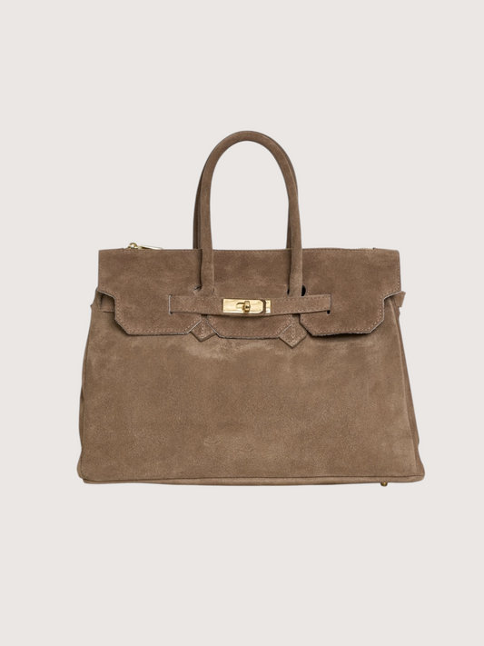 Elizabeth Suede Carry All | Taupe