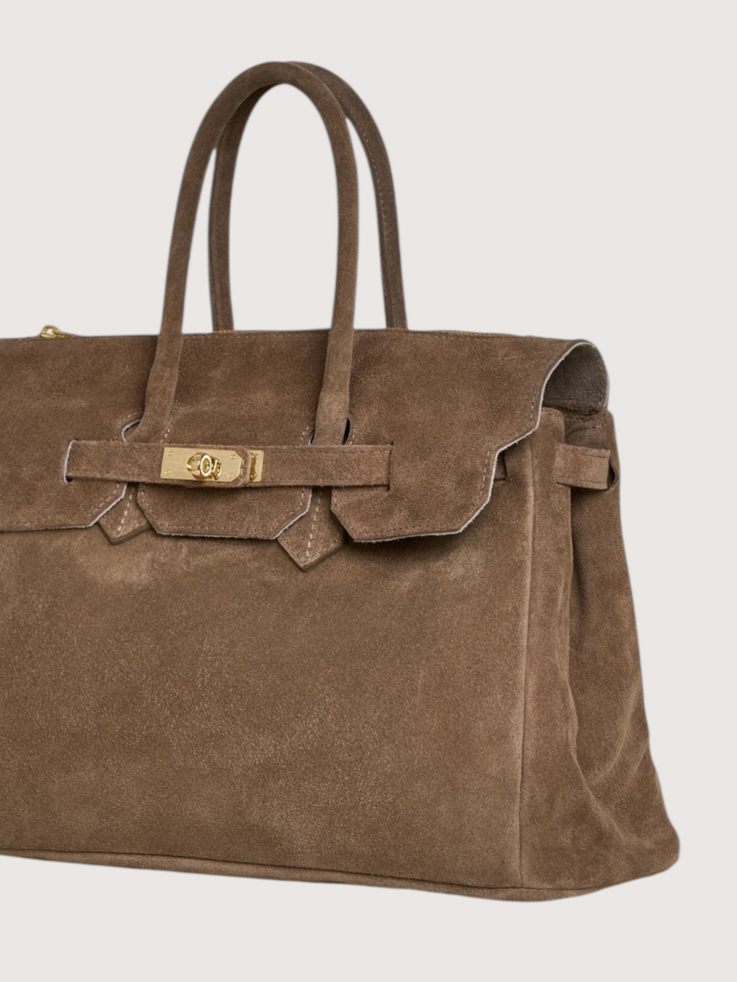 Elizabeth Suede Carry All | Taupe