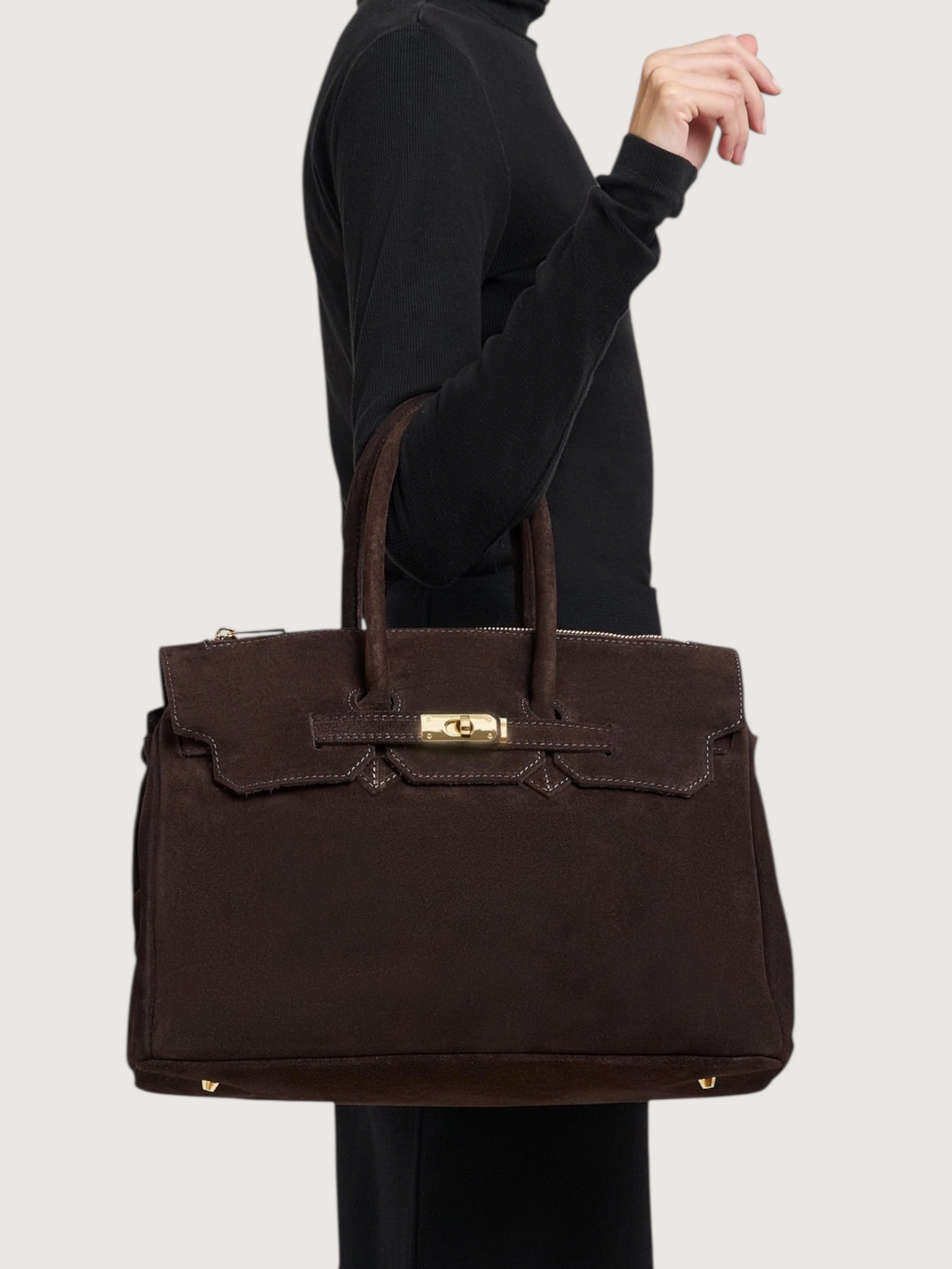 Elizabeth Suede Carry All | Brown