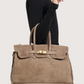 Elizabeth Suede Carry All | Taupe